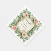 Eleganter Aquarellrahmen Serviette (Ecke)