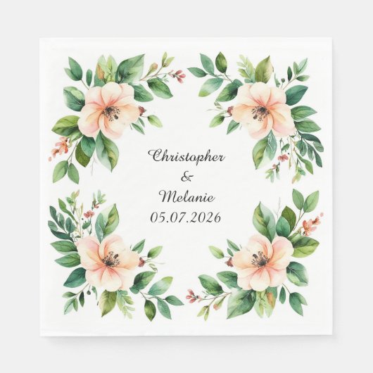 Eleganter Aquarellrahmen Serviette (Vorderseite)