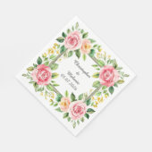 Eleganter Aquarellrahmen Serviette (Ecke)