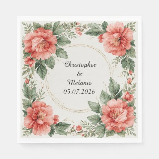 Eleganter Aquarellrahmen Serviette (Vorderseite)