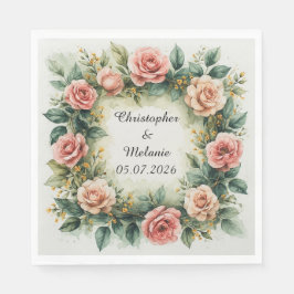 Eleganter Aquarellrahmen Serviette