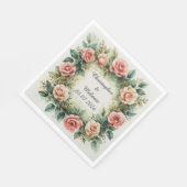 Eleganter Aquarellrahmen Serviette (Ecke)