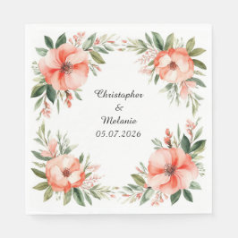 Eleganter Aquarellrahmen Serviette