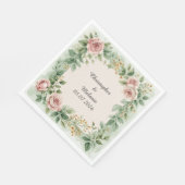 Eleganter Aquarellrahmen Serviette (Ecke)