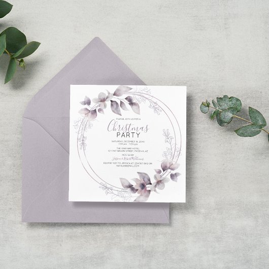 Eleganter Aquarellrahmen | Weihnachtsfeier Einladung