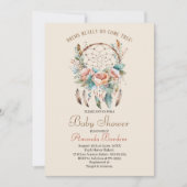 Eleganter Aquarelltraumfänger und Blume Einladung (Vorderseite)