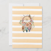 Eleganter Aquarelltraumfänger und Blume Einladung (Rückseite)