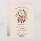 Eleganter Aquarelltraumfänger und Blume Einladung (Vorne/Hinten)