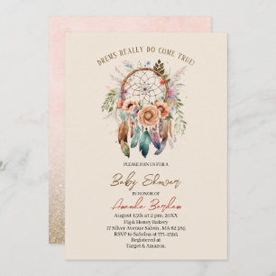 Eleganter Aquarelltraumfänger und Blume Einladung