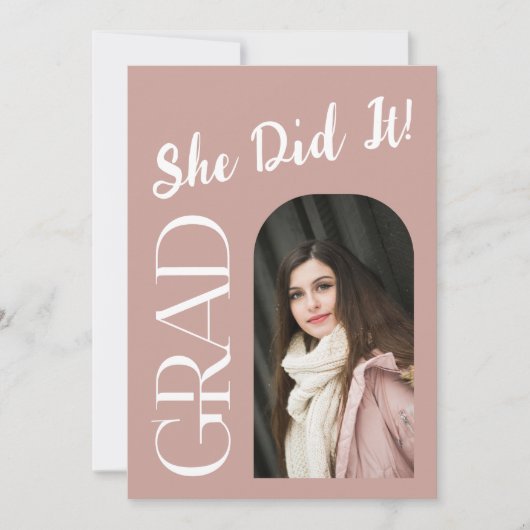 Eleganter Arch Abschluss Einladung | Benutzerdefin (Vorderseite)