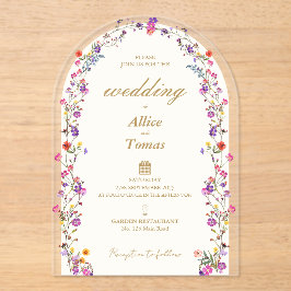 Eleganter Arch Akryllische Hochzeitseinladung Acryleinladungen