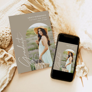 Eleganter Arch Foto Abschluss Einladung