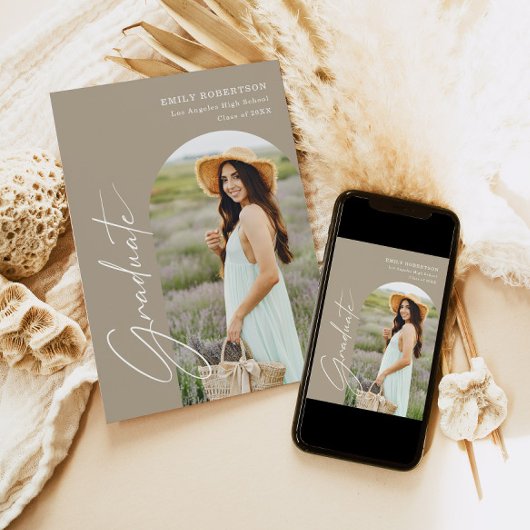 Eleganter Arch Foto Abschluss Einladung