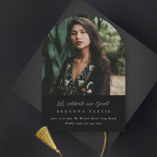 Eleganter Arch Foto Abschluss Einladung