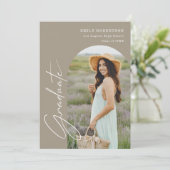 Eleganter Arch Foto Abschluss Einladung (Stehend Vorderseite)