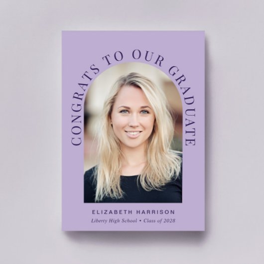 Eleganter Arch Foto Lavender Lila Abschluss Ankündigung