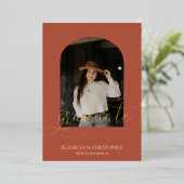 Eleganter Arch Frame 5 Foto Collage Abschluss Real Folieneinladung (Stehend vorne)