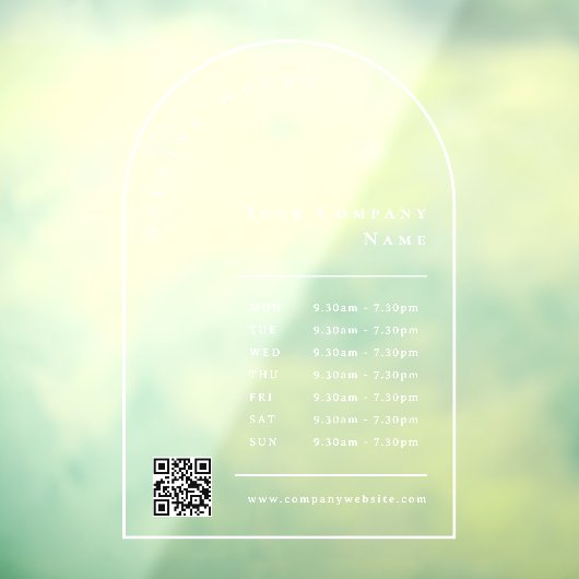 Eleganter Arch Frame Business Openings QR Code Fensteraufkleber (Blatt 3)