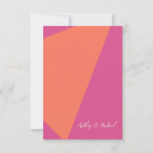 Eleganter Arch Frame Rosa und Orange Floral Weddin Dankeskarte (Rückseite)