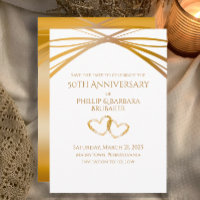 Eleganter Arch Golden 50. Jahrestag Save the Date