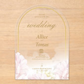 Eleganter Arch Hochzeitswettbewerb auf Acrylbasis Acryleinladungen (Vorderseite)