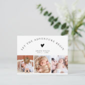 Eleganter Arch Minimal Foto Collage Baby Dusche Postkarte (Stehend Vorderseite)