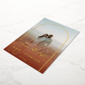 Eleganter Arch Moderne Kalligraphie Save the Date Folieneinladung (Gedreht)