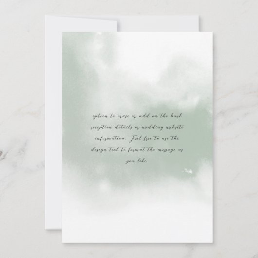 Eleganter Arch Peach Blush and Sage Wedding I Einladung (Rückseite)