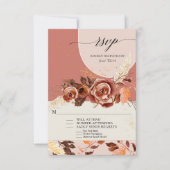 Eleganter Arched Autumn Floral Foliage Script BOHO RSVP Karte (Vorderseite)