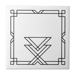 Eleganter Art Deco Einfache geometrische Rahmen Fliese
