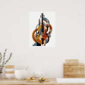 Eleganter Art Deco Jazzposter Poster (Küche)