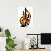 Eleganter Art Deco Jazzposter Poster (Heimbüro)
