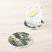 Eleganter Art Deco runder Getränkeuntersetzer (Seite)