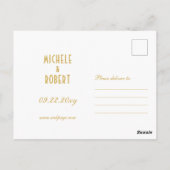 Eleganter Art Deco Schwarzer Rahmen Save the Date Postkarte (Rückseite)