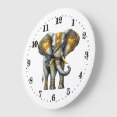 Eleganter Art Deko Elefant Große Wanduhr (Winkel)