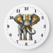 Eleganter Art Deko Elefant Große Wanduhr (Vorderseite)