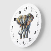 Eleganter Art Deko Elefant Große Wanduhr (Winkel)