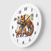 Eleganter Art Deko fox Große Wanduhr (Winkel)