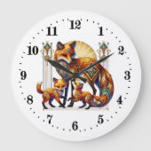 Eleganter Art Deko fox Große Wanduhr (Vorderseite)
