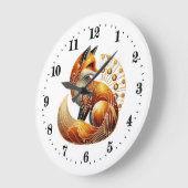 Eleganter Art Deko fox Große Wanduhr (Winkel)
