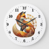 Eleganter Art Deko fox Große Wanduhr (Vorderseite)
