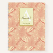 Eleganter Art Deko inspiriert Flamingo gemustert Notizblock (Vorderseite)