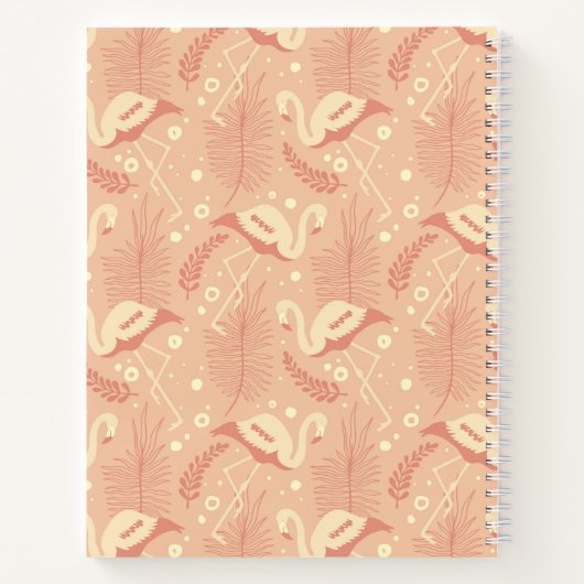 Eleganter Art Deko inspiriert Flamingo gemustert Notizblock (Rückseite)