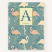 Eleganter Art Deko inspiriert Flamingo gemusterte  Notizblock (Vorderseite)