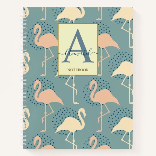 Eleganter Art Deko inspiriert Flamingo gemusterte Notizblock (Vorderseite)