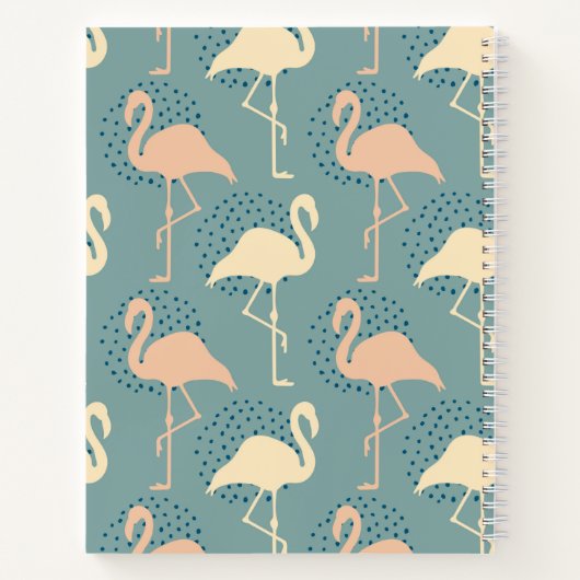 Eleganter Art Deko inspiriert Flamingo gemusterte Notizblock (Rückseite)