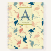 Eleganter Art Deko inspiriert Flamingo gemusterte  Notizblock (Vorderseite)