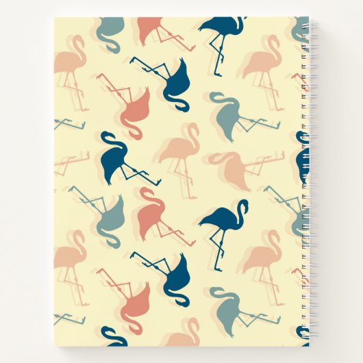 Eleganter Art Deko inspiriert Flamingo gemusterte  Notizblock (Rückseite)