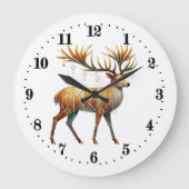 Eleganter Art Deko Reer Große Wanduhr (Vorderseite)