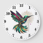 Eleganter Art Deko Vogel Große Wanduhr (Vorderseite)